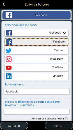 Agrega botones especiales para incitar a tus lectores a visitar tu página social.